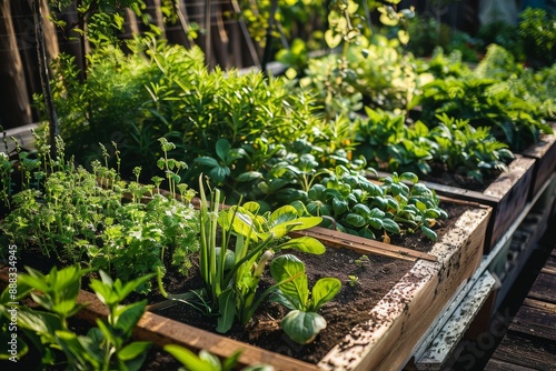 Wallpaper Mural Harvested plants and vegetables in urban garden bed Torontodigital.ca