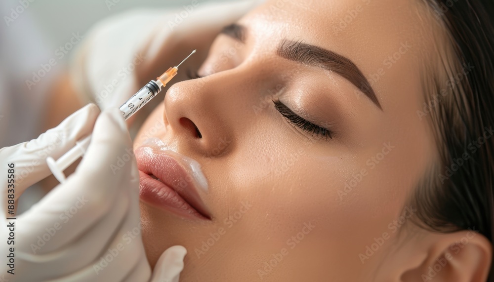Close Up of a Woman Receiving a Facial Injection