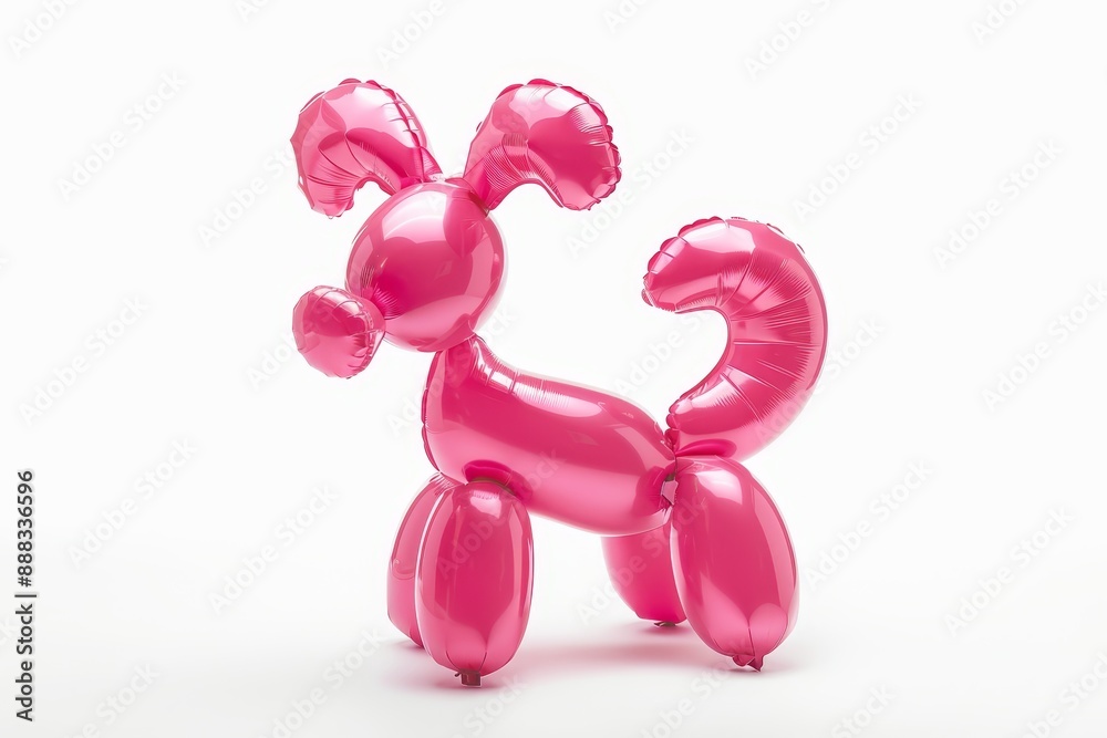 High resolution pink balloon dog on white background High resolution pink balloon dog on white background