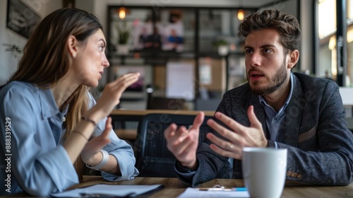 Man and woman having a dispute in a business meeting