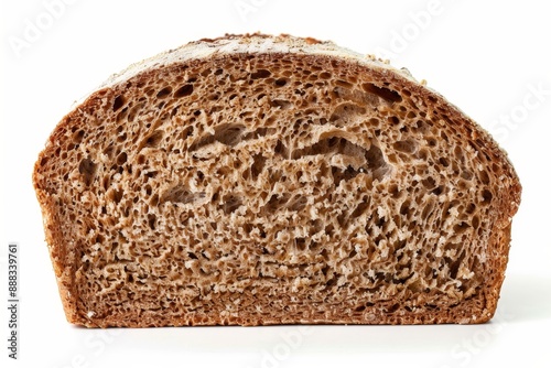 Isolated brown bread on white background