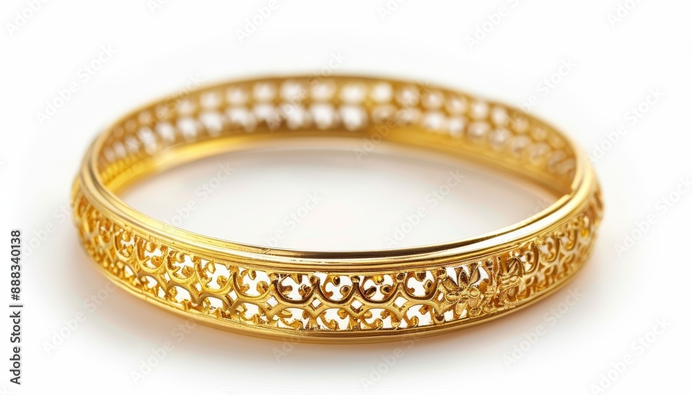 Isolated gold bangle on white background Isolated gold bangle on white background