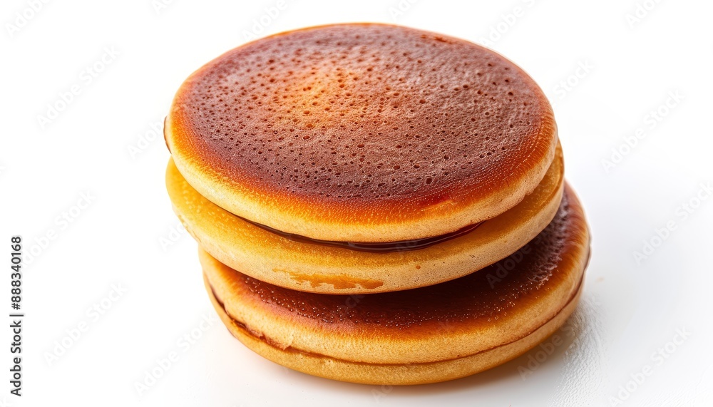 Isolated Japanese dessert Dorayaki on white background Isolated Japanese dessert Dorayaki on white background