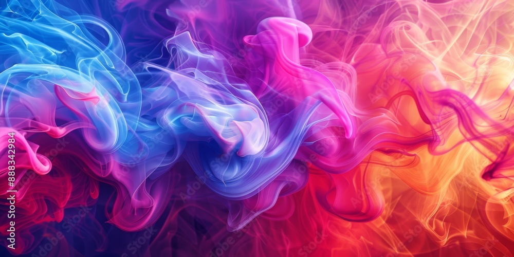 Fototapeta premium Abstract background with vibrant color patterns resembling smoke or fire.