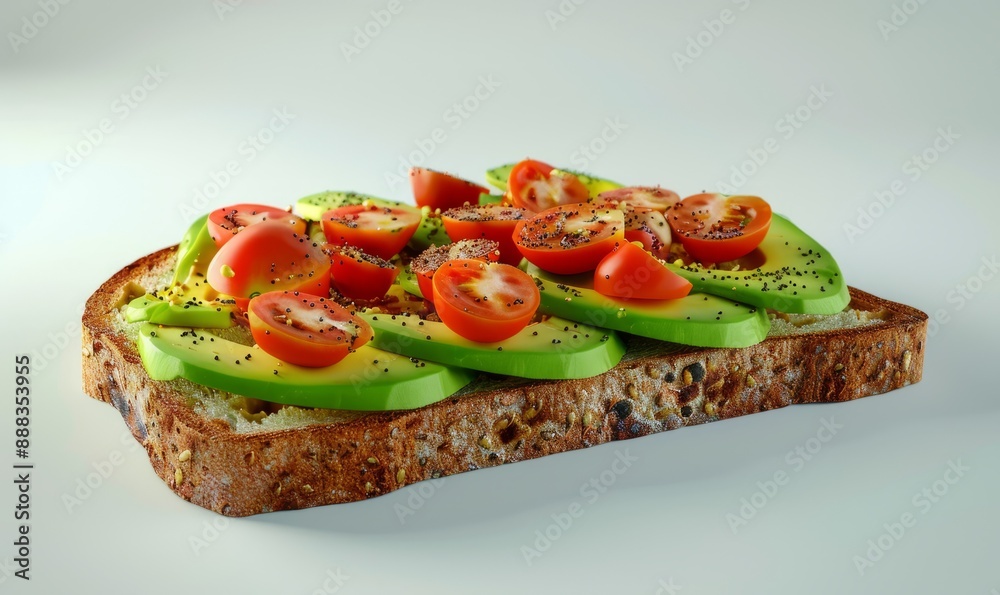Avocado toast with cherry tomatoes and a sprinkle of black pepper Avocado toast with cherry tomatoes and a sprinkle of black pepper