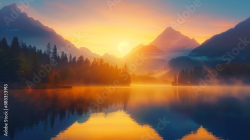 Mountain Lake Sunrise.
