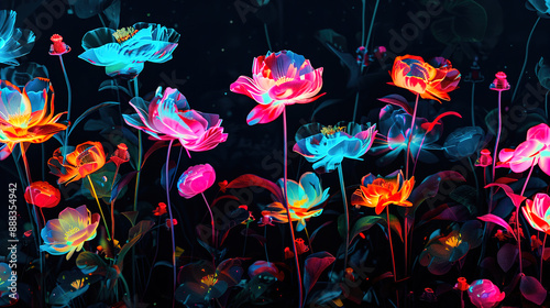 floral on black background 