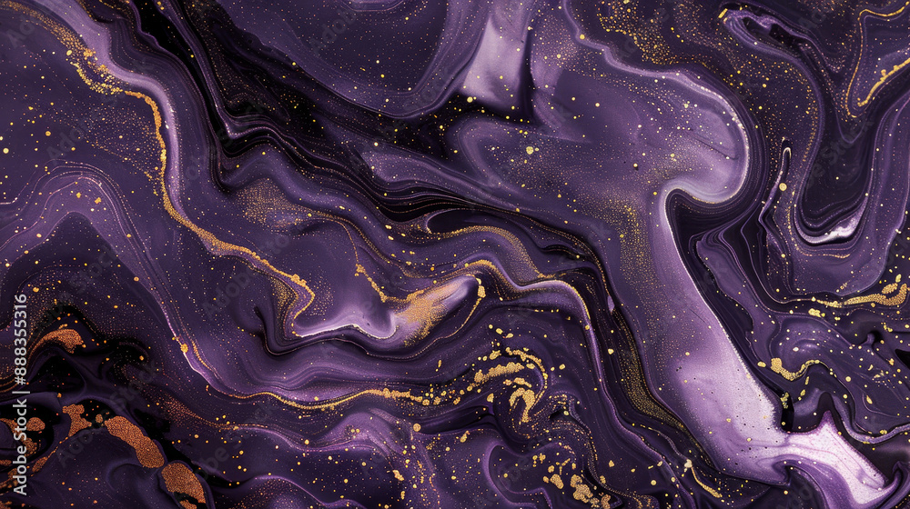 Abstract purple and gold marbled pattern. Fluid and movement. Abstract purple and gold marbled pattern. Fluid and movement.