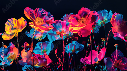 floral on black background 