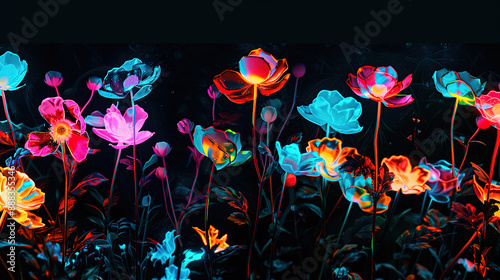 floral on black background 