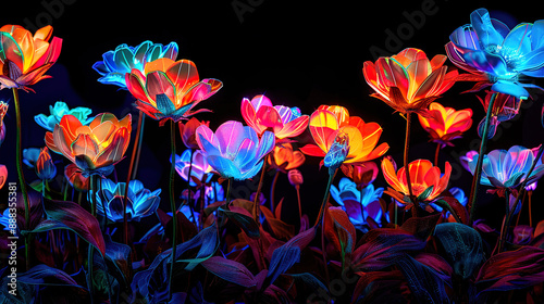 floral on black background 