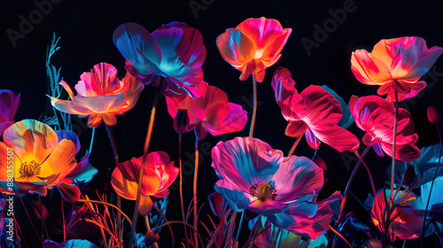 floral on black background 