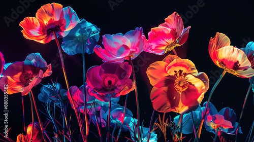 floral on black background 