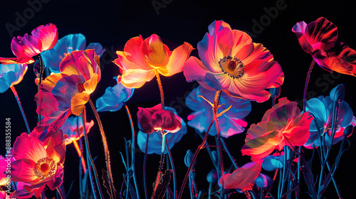 floral on black background 