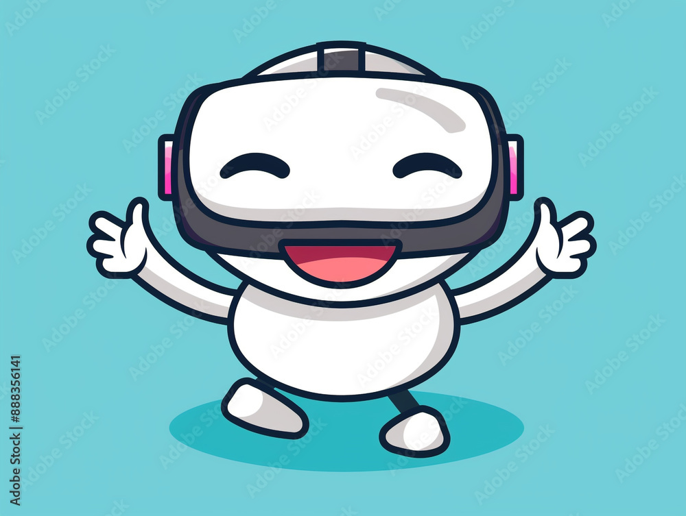 Cute VR headset character Cute VR headset character
