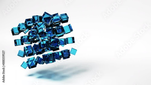 Glass geometric looping geometric shapes background
