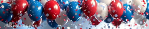 Red, White, and Blue Balloons With Confetti for a Festive Celebration
