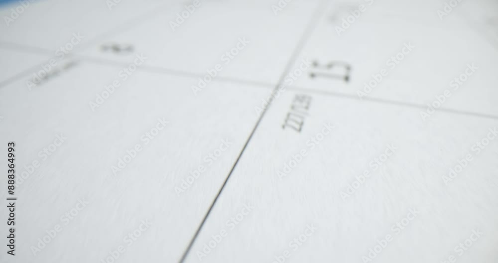 Calendar sheet with large cells for notices on table Calendar sheet with large cells for notices on table