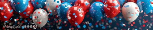 Red, White, and Blue Balloons With Confetti for a Festive Celebration
