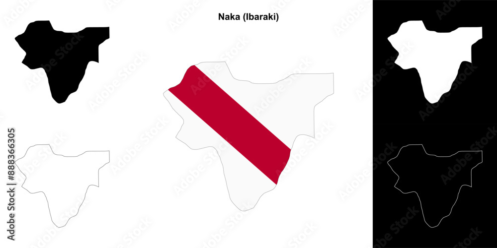 Naka (Ibaraki) outline map set Naka (Ibaraki) outline map set