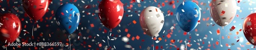 Red, White, and Blue Balloons With Confetti for a Festive Celebration