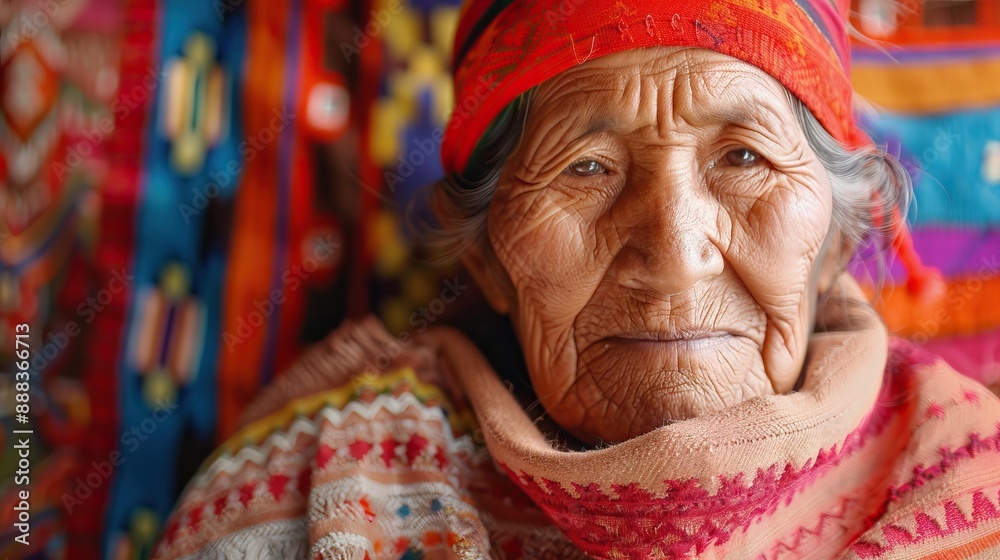 Elderly indigenous woman smilling Elderly indigenous woman smilling