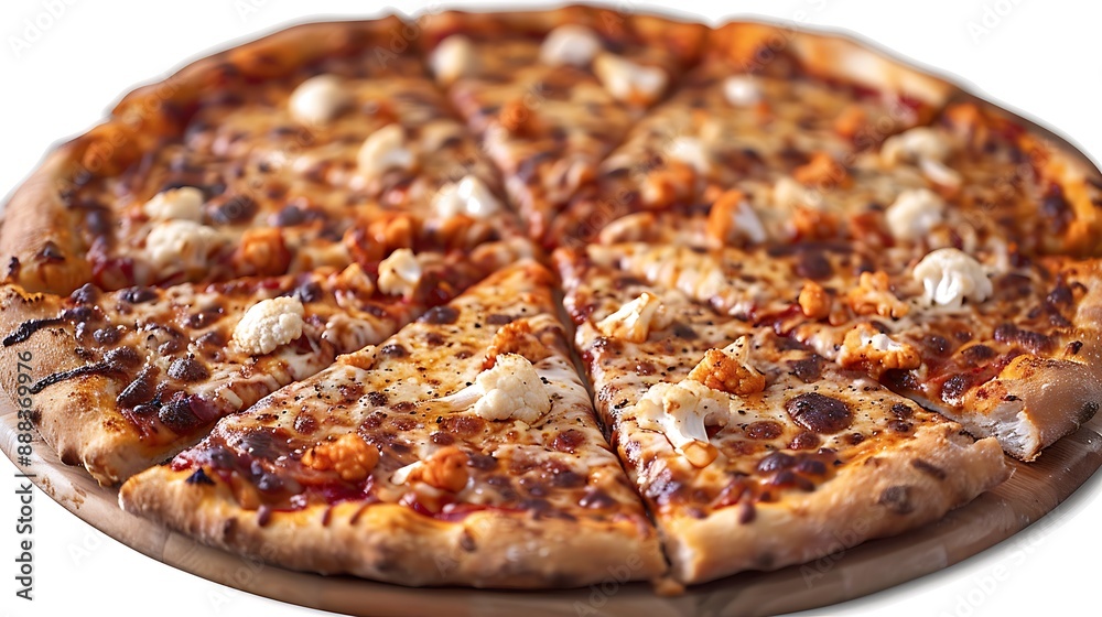 buffalo cauliflower pizza cut out on an isolated simple minimalist background buffalo cauliflower pizza cut out on an isolated simple minimalist background