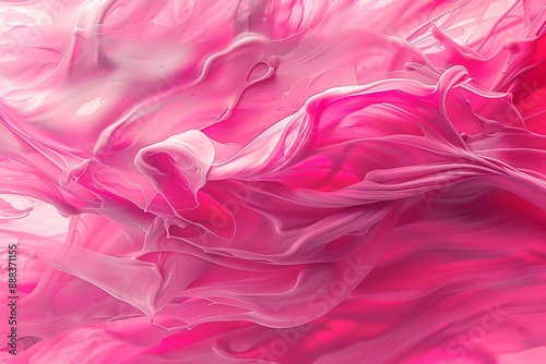 Abstract fluid art background in pink and red colors with smooth ink transitions and soft gradients, resembling an oil canvas on wet paper.