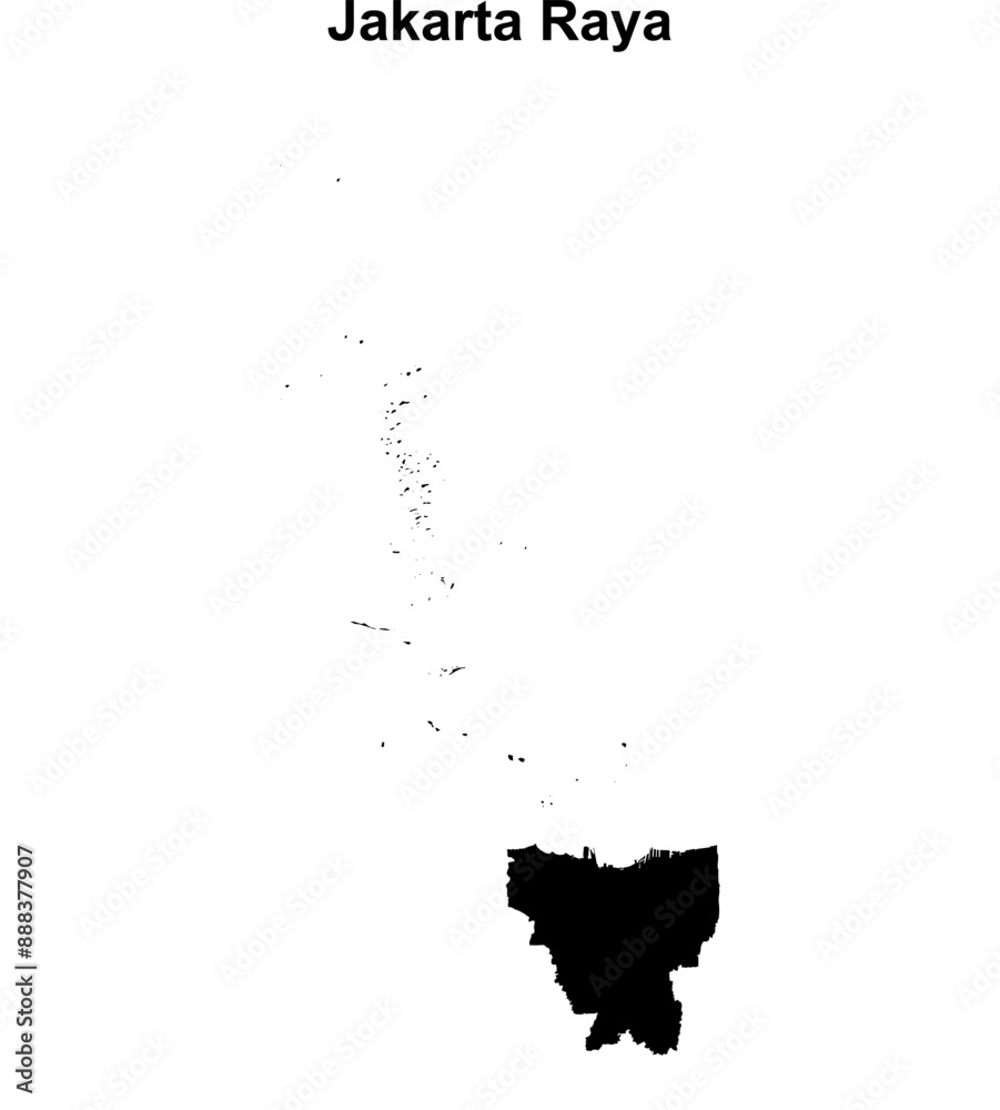 Fototapeta premium Jakarta Raya outline map