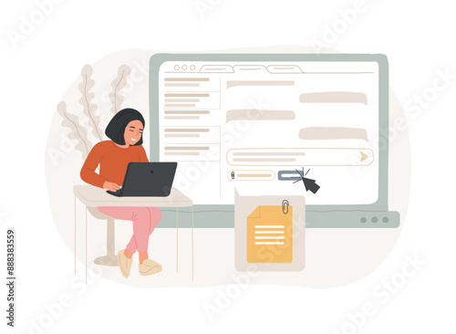 Attach assignment isolated cartoon vector illustrations.