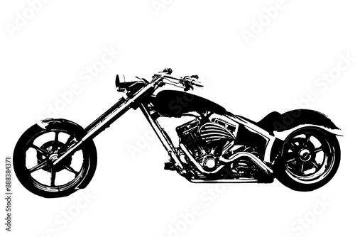 vector antique motorcycle vintage chopper custom vector image on transparent white background mocup.
