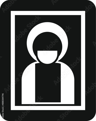 Black and white icon of a dangerous criminal wearing a balaclava