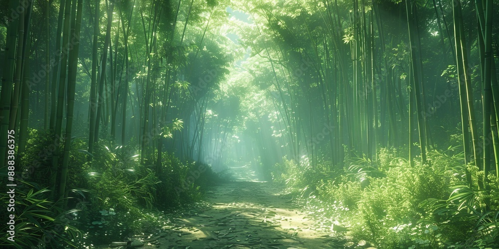 Fototapeta premium World Bamboo Day lush bamboo forest, September 18th