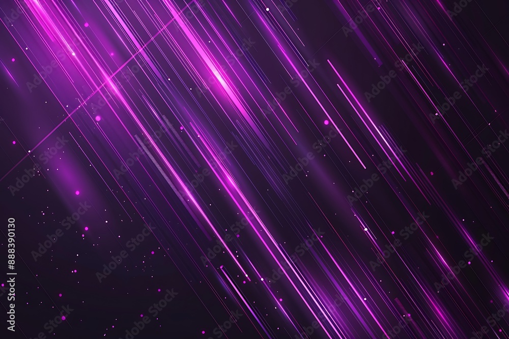 Abstract purple background with diagonal glowing lines and elements, ideal for presentation design or web banner, dark geometric cyber pattern.