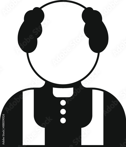 Simple icon of an old male priest wearing cassock and clerical collar