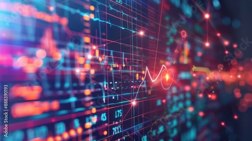 artistic representation of a corporate financial health monitor, with a heartbeat line connecting various financial points in a hospital monitor style