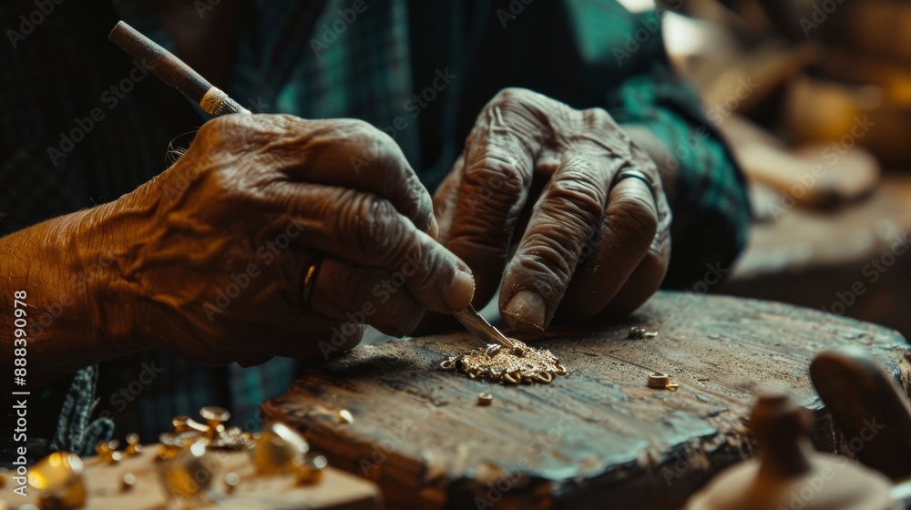 Close Up Of An Artisan's Hands Shaping Metal Jewelry Close Up Of An Artisan's Hands Shaping Metal Jewelry