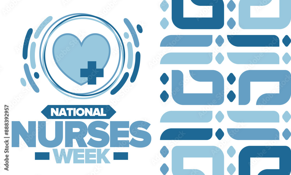 National Nurses Week. Medical and health care concept. Fighters against viruses and diseases. Thank you nurses. In honour of the nurses and doctors. Celebrated annual in United States. Vector poster National Nurses Week. Medical and health care concept. Fighters against viruses and diseases. Thank you nurses. In honour of the nurses and doctors. Celebrated annual in United States. Vector poster