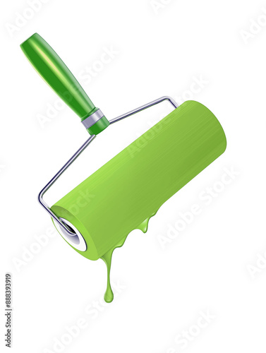 green paint roller brush