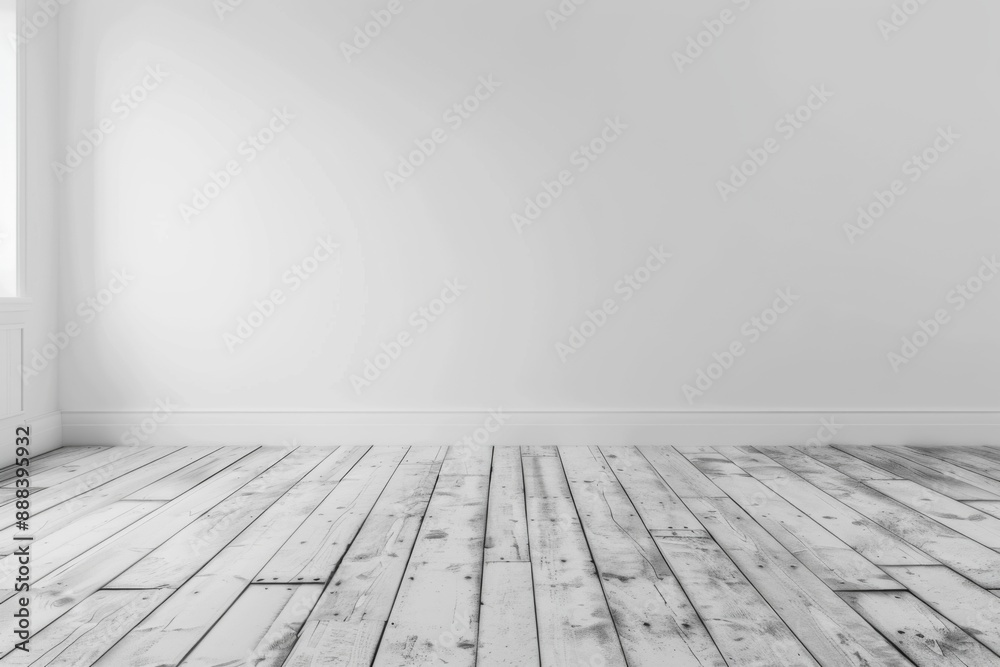 White wall in an empty room with wooden floor texture. Decoration design room background White wall in an empty room with wooden floor texture. Decoration design room background