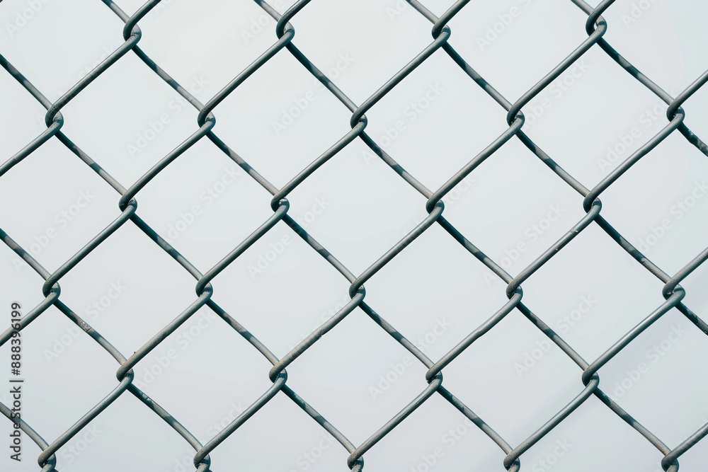 Closeup of chain link fence pattern in daylight wire mesh concept Closeup of chain link fence pattern in daylight wire mesh concept