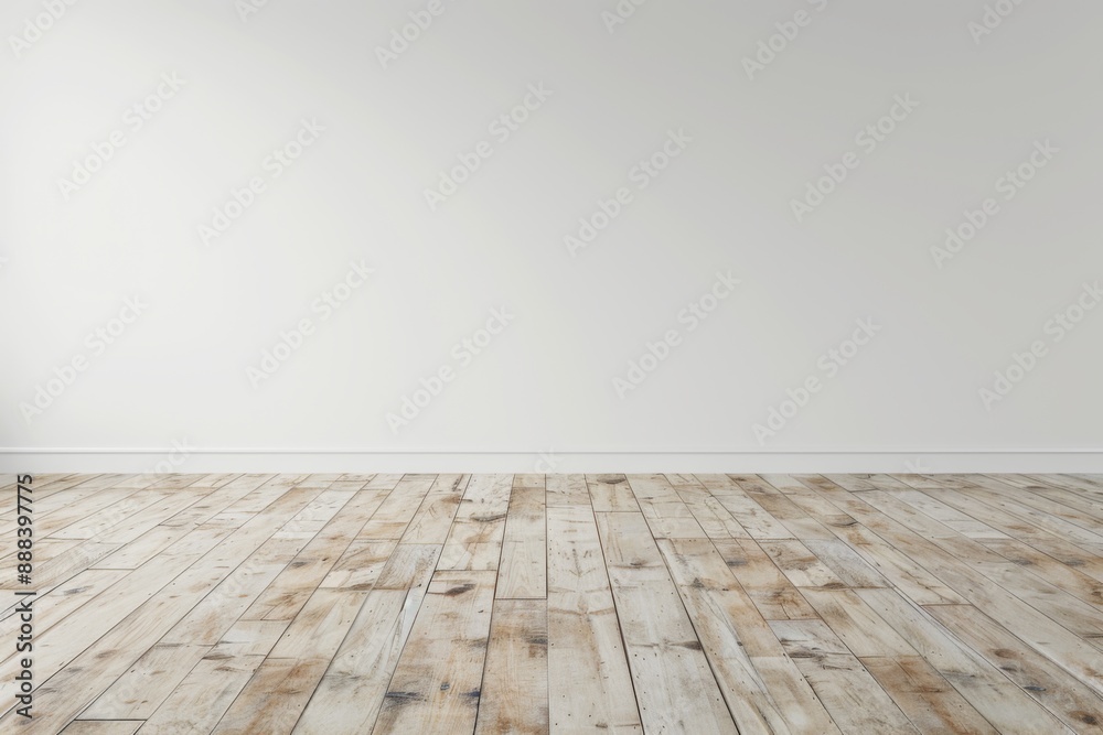 White wall in an empty room with wooden floor texture. Decoration design room background White wall in an empty room with wooden floor texture. Decoration design room background