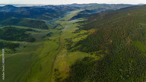 Mongolische Steppe aus der Luft photo