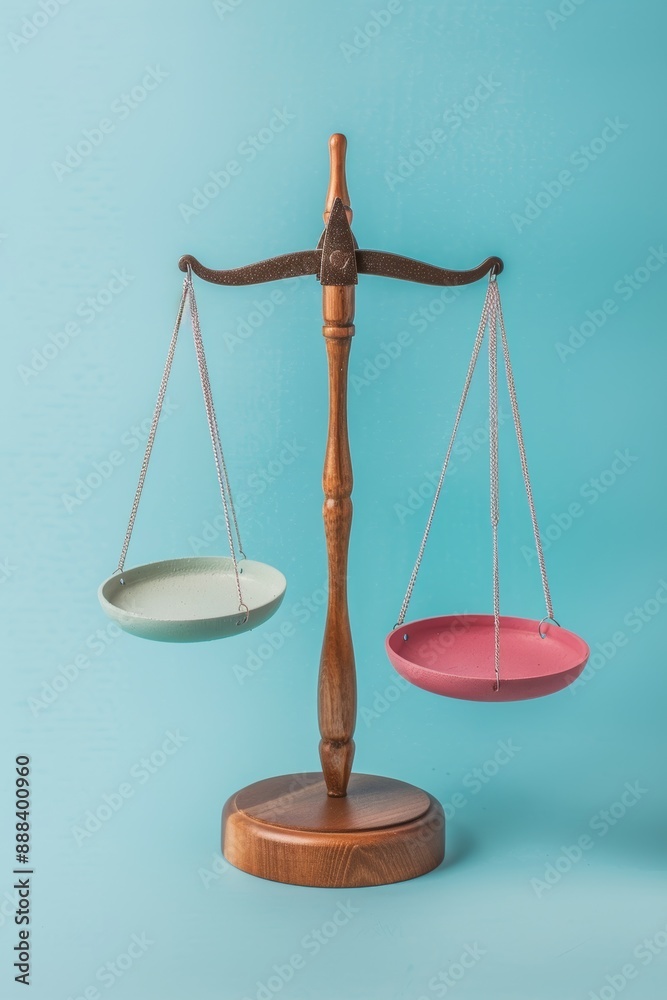 Scale of justice with chains against a pink background, highlighting themes of equality, balance, and law Scale of justice with chains against a pink background, highlighting themes of equality, balance, and law