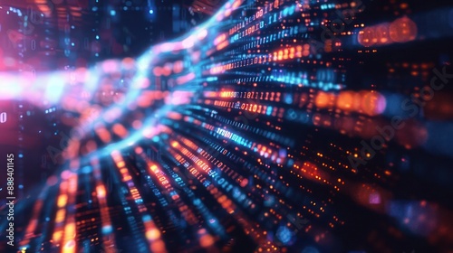 Wallpaper Mural conceptual visualization of corporate bonds and securities depicted as a stream of digital code Torontodigital.ca