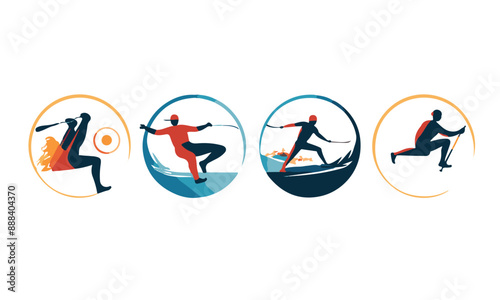 olympic Silhouette , logo, emblem template on White Background