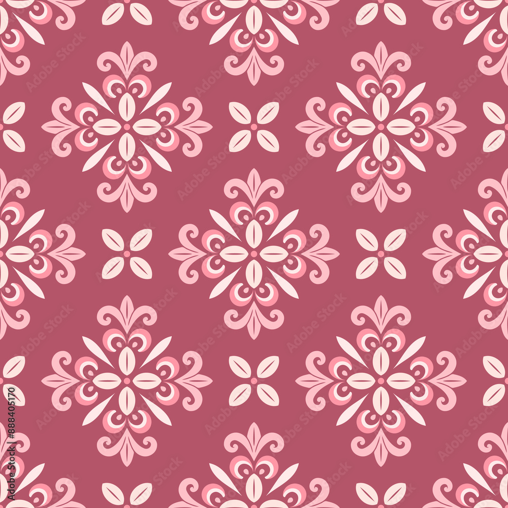 Pink luxury vector seamless pattern. Ornament, Traditional, Ethnic ...