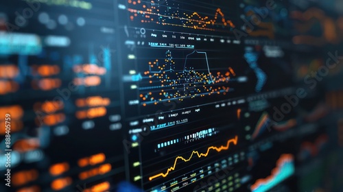 high-resolution, close-up view of a sophisticated financial modeling software displaying complex algorithms