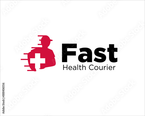 fast health courier logo for medical partner to delivery health service