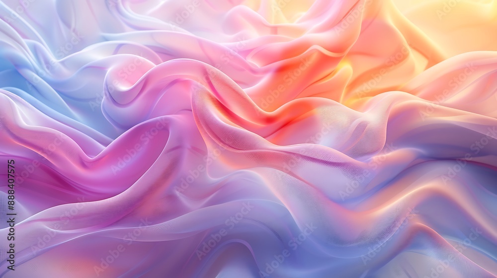 Colorful pastel fabric waves, soft shapes, detailed textures, hyper-realistic digital art, wide-angle lens photography, Colorful pastel fabric waves, soft shapes, detailed textures, hyper-realistic digital art, wide-angle lens photography,